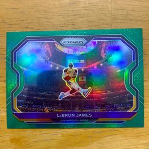 LeBron James 2020-21 Prizm Green Parallel Prizm #1 Tribute Dunk